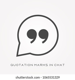 Silhouette icon quotation marks in chat