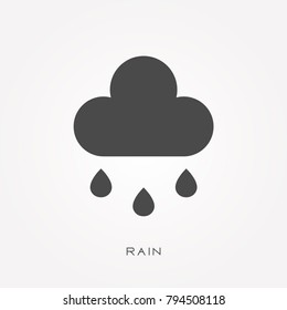 Silhouette icon rain