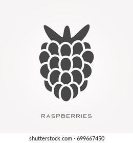 Silhouette icon raspberries