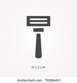 Silhouette icon razor