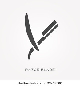 Silhouette icon razor blade