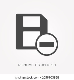 Silhouette icon remove from disk