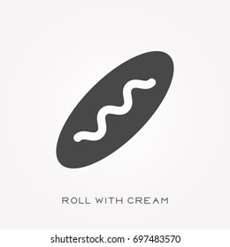 Silhouette icon roll with cream