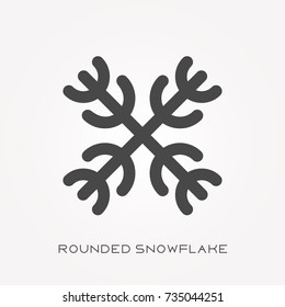 Silhouette icon rounded snowflake