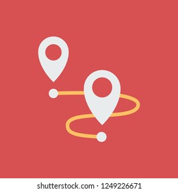 Silhouette icon route