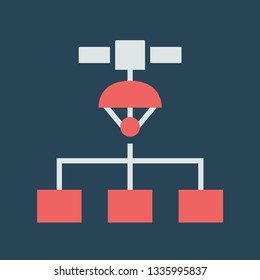Silhouette icon satellite network