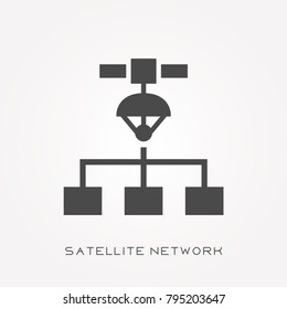 Silhouette icon satellite network