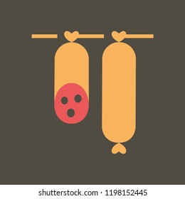 Silhouette icon sausages