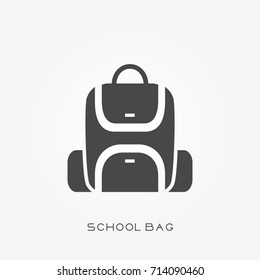 Silhouette icon school bag