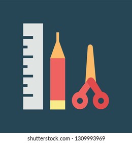 Silhouette icon school tools