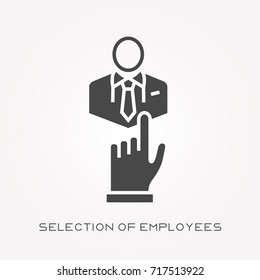 Silhouette icon selection of employees