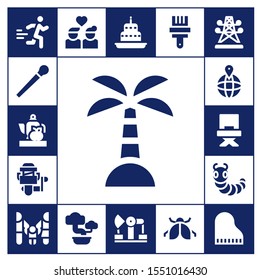 silhouette icon set. 17 filled silhouette icons.  Collection Of - Runner, Stick, Teapot, Island, Fishing reel, Placeholder, Director, Caterpillar, Family, Couple, Bonsai icons
