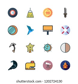 silhouette icon set. vector set about help, promotions, church and climbing icons set.