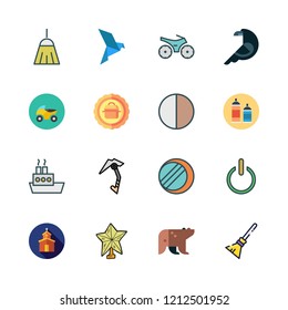 silhouette icon set. vector set about crow, eclipse, bird and church icons set.
