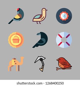 silhouette icon set. vector set about climbing, promotions, crow and help icons set.