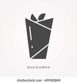 Silhouette icon shawarma