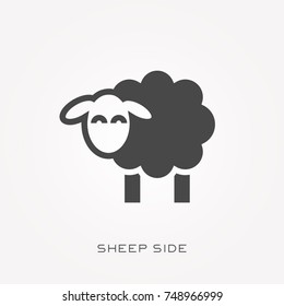 Silhouette icon sheep side