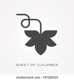 Silhouette icon sheet of cucumber