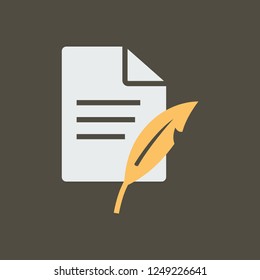 Silhouette icon sheet and goose feather