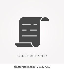 Silhouette icon sheet of paper