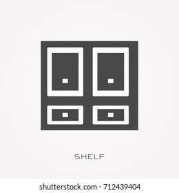 Silhouette icon shelf