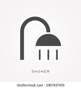 Silhouette icon shower