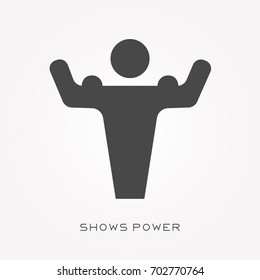 Silhouette icon shows power