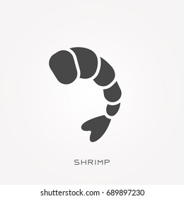 Silhouette Icon Shrimp