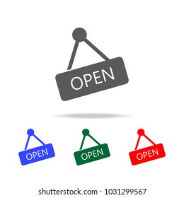 Silhouette icon sign open. Elements in multi colored icons for mobile concept and web apps. Icons for website design and development, app development on white background