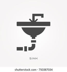 Silhouette icon sink