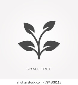 Silhouette icon small tree