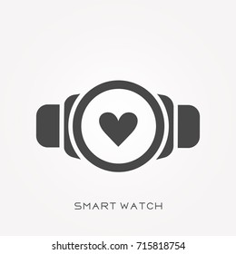 Silhouette icon smart watch