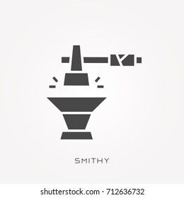 Silhouette icon smithy