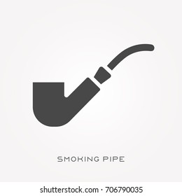 Silhouette icon smoking pipe
