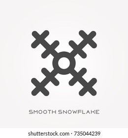 Silhouette icon smooth snowflake
