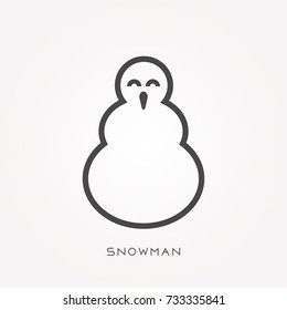 Silhouette icon snowman