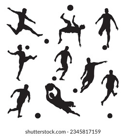 Silhouette icon of a soccer player.