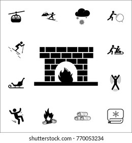 Silhouette icon socks by fireplace. Set of elements Christmas Holiday or New Year icons. Winter time premium quality graphic design collection icons for websites, web design on white background