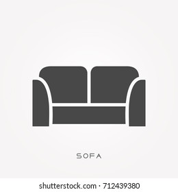 Silhouette icon sofa