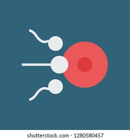 Silhouette icon sperm into egg