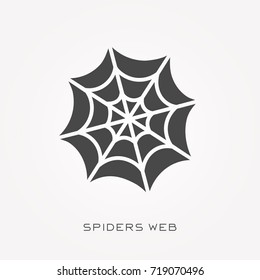 Silhouette icon spiders web