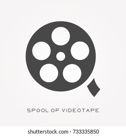 Silhouette icon spool of videotape