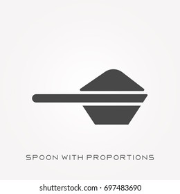 Silhouette icon spoon with proportions