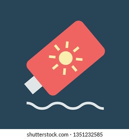 Silhouette icon squeezing sunscreen