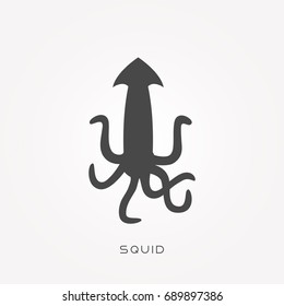 Silhouette icon squid