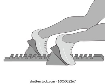 Silhouette icon for starting athletics sprinters.
