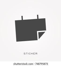 Silhouette icon sticker