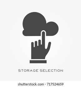 Silhouette icon storage selection