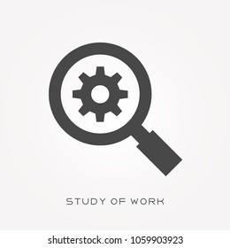 Silhouette icon study of work