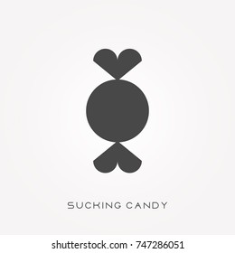 Silhouette icon sucking candy